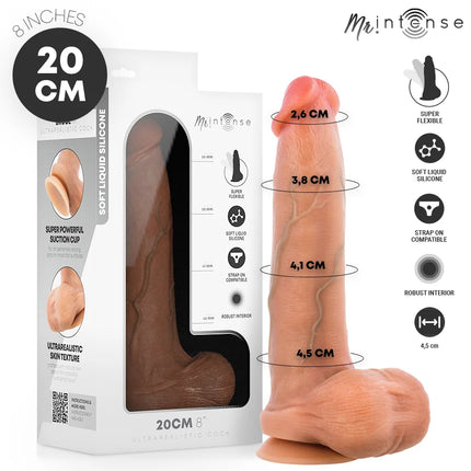 Mr intense bruce m silikon dild mit hoden 20 cm länge 4 5 cm durchmesser körperverträglichem flüssigsilikon und detaillierter hautstruktur