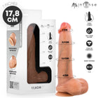 MR Intense Bruce S silikon-dildo mit Hoden in hautfarbe 17,8 cm lang und 4 cm durchmesser, Vorderansicht