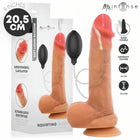 Orange supersoft silikon dildo mit schwarzer pumpe und weißem schlauch maintense für realistisches erlebnis