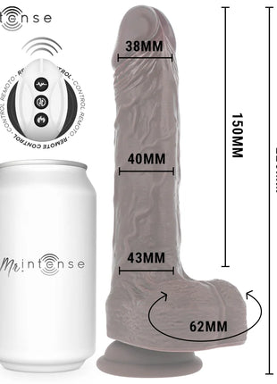 MR INTENSE – MATT REALISTISCHES MULTIFUNKTIONS-MOTOR MIT VIBRATION AUF- UND AB-FERNBEDIENUNG 22 CM – O – 4 CM