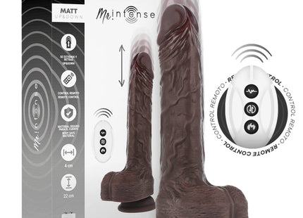 MR INTENSE – MATT REALISTISCHES MULTIFUNKTIONS-MOTOR MIT VIBRATION AUF- UND AB-FERNBEDIENUNG 22 CM – O – 4 CM