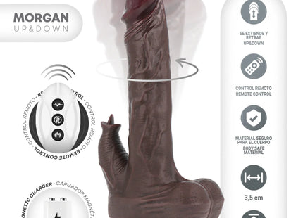 MR INTENSE – REALISTISCHER MULTIFUNKTIONS-MORGAN MIT VIBRATION UND AUF- UND AB-FERNBEDIENUNG 23 CM – O – 3,5 CM