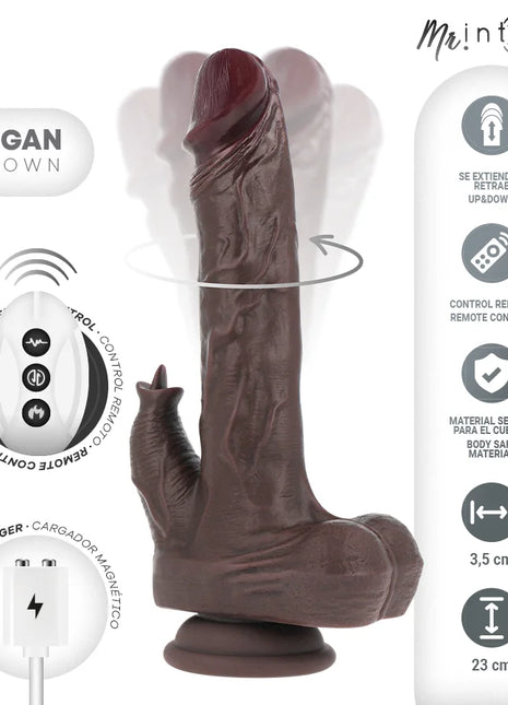MR INTENSE – REALISTISCHER MULTIFUNKTIONS-MORGAN MIT VIBRATION UND AUF- UND AB-FERNBEDIENUNG 23 CM – O – 3,5 CM