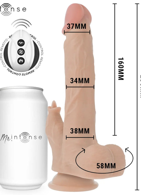 MR INTENSE – REALISTISCHER MULTIFUNKTIONS-REDFORD MIT VIBRATION UND AUF- UND AB-FERNBEDIENUNG 23 CM – O – 3,5 CM