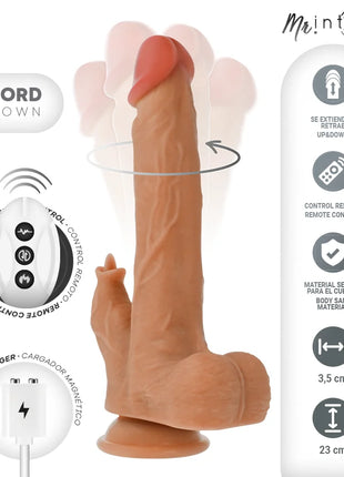 MR INTENSE – REALISTISCHER MULTIFUNKTIONS-REDFORD MIT VIBRATION UND AUF- UND AB-FERNBEDIENUNG 23 CM – O – 3,5 CM
