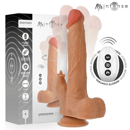 MR INTENSE – REALISTISCHER MULTIFUNKTIONS-REDFORD MIT VIBRATION UND AUF- UND AB-FERNBEDIENUNG 23 CM – O – 3,5 CM