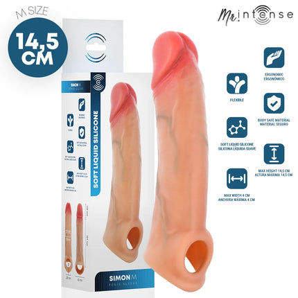 Mr intense simon m silikon-penishülle 14,5 cm lang 4 cm durchmesser transparente silikonhülle