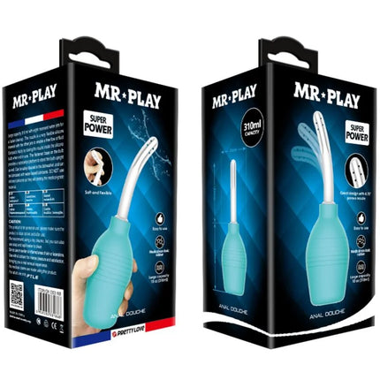 MR PLAY - ANAL-BIRNE-BLAUE GUMMI-DUSCHE - Analdusche
