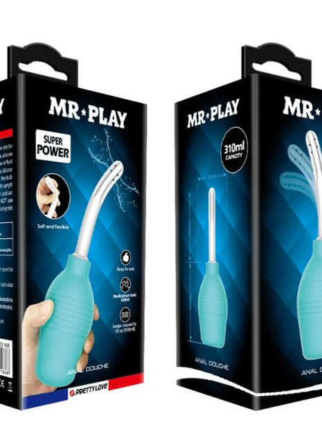 MR PLAY - ANAL-BIRNE-BLAUE GUMMI-DUSCHE - Analdusche