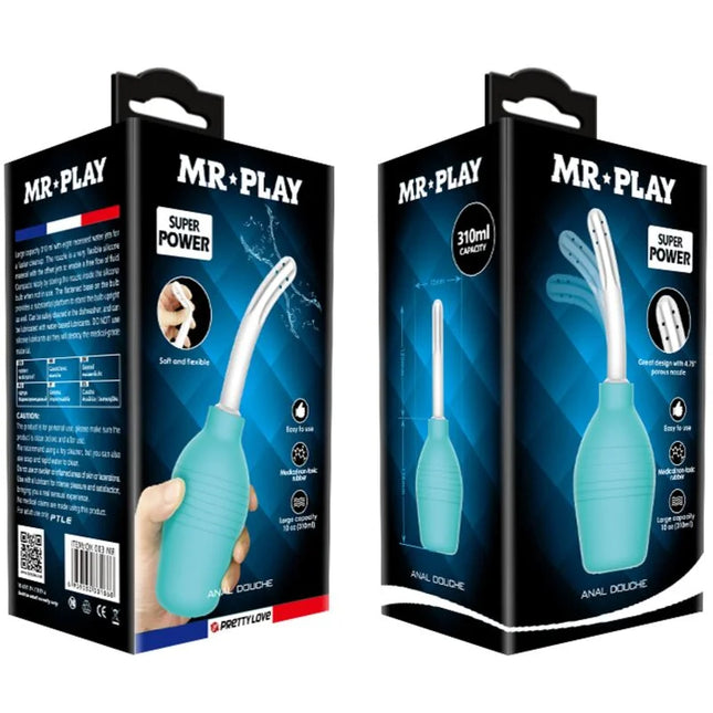 MR PLAY - ANAL-BIRNE-BLAUE GUMMI-DUSCHE - Analdusche