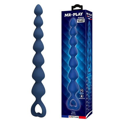 Mr play blaue silikon-analkapseln mit segmentiertem design und herzring basis als analplug blau -Ø-