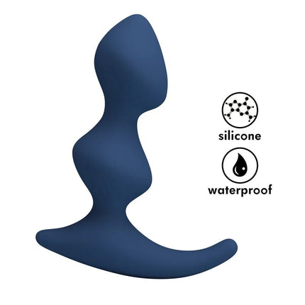 Mr play ergonomischer blauer analplug aus silikon mit glattem design und wasserdichtem feature
