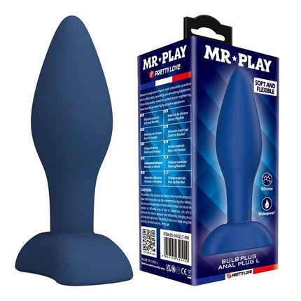 Mr play konischer silikon-analplug blau größe l mit breiter basis für komfortables play tapered anal stimulation
