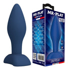 Mr play konischer silikon-analplug blau größe l mit breiter basis für komfortables play tapered anal stimulation