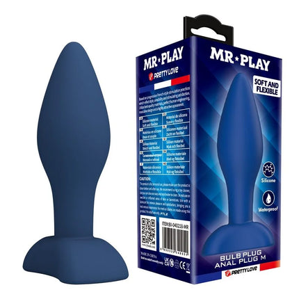 Mr play konischer silikon-analplug in blau größe m perfekt als play tapered anal toy für sanfte einsteiger