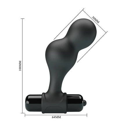 MR PLAY - SCHWARZER SILIKON-VIBRATOR-ANALSTECKER - Analplug