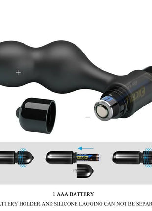 MR PLAY - SCHWARZER SILIKON-VIBRATOR-ANALSTECKER - Analplug