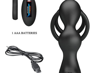 MR PLAY - VIBRIERENDER ANALPLUG MIT PENISRING UND FERNBEDIENUNG