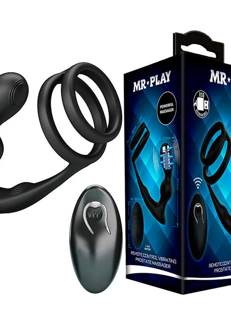 MR PLAY - VIBRIERENDER ANALPLUG MIT PENISRING UND FERNBEDIENUNG
