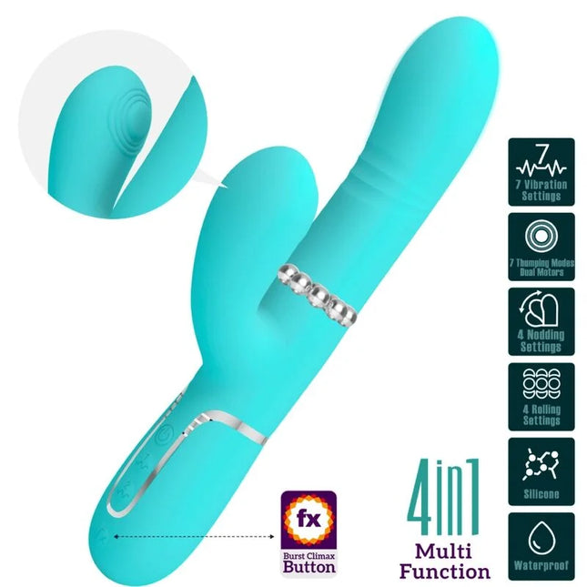 MULTIFUNKTIONS-G-SPOT-VIBRATOR - AQUA - Rabbit-Vibratoren