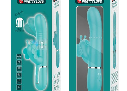 MULTIFUNKTIONS-RABBIT-VIBRATOR 4 IN 1 SCHMETTERLING - AQUAGRÜN - Rabbit-Vibratoren