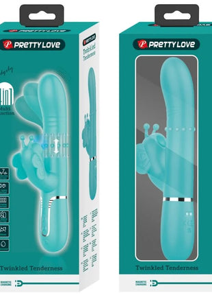 MULTIFUNKTIONS-RABBIT-VIBRATOR 4 IN 1 SCHMETTERLING - AQUAGRÜN - Rabbit-Vibratoren
