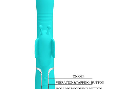 MULTIFUNKTIONS-RABBIT-VIBRATOR 4 IN 1 SCHMETTERLING - AQUAGRÜN - Rabbit-Vibratoren