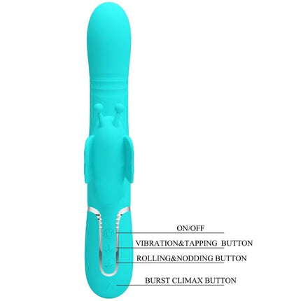 MULTIFUNKTIONS-RABBIT-VIBRATOR 4 IN 1 SCHMETTERLING - AQUAGRÜN - Rabbit-Vibratoren