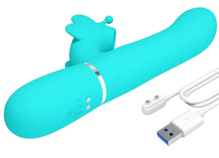 MULTIFUNKTIONS-RABBIT-VIBRATOR 4 IN 1 SCHMETTERLING - AQUAGRÜN - Rabbit-Vibratoren
