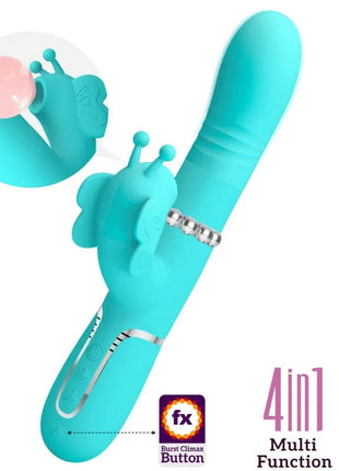 MULTIFUNKTIONS-RABBIT-VIBRATOR 4 IN 1 SCHMETTERLING - AQUAGRÜN - Rabbit-Vibratoren