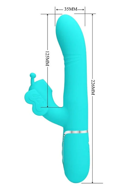 MULTIFUNKTIONS-RABBIT-VIBRATOR 4 IN 1 SCHMETTERLING - AQUAGRÜN - Rabbit-Vibratoren