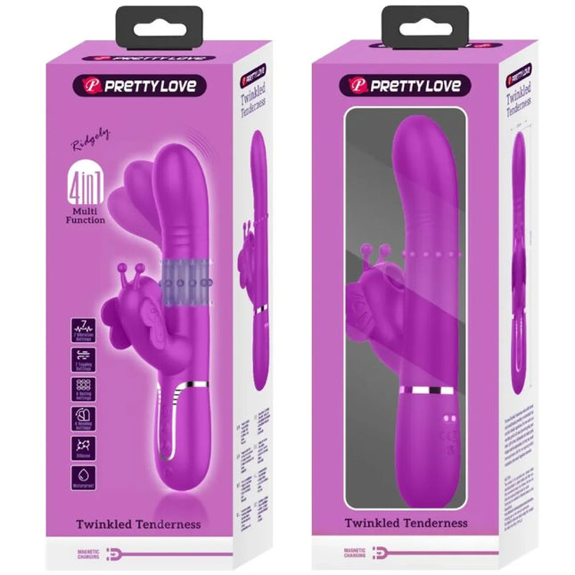 MULTIFUNKTIONS-RABBIT-VIBRATOR 4 IN 1 SCHMETTERLING - FUCHSIA - Rabbit-Vibratoren