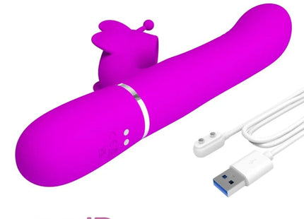 MULTIFUNKTIONS-RABBIT-VIBRATOR 4 IN 1 SCHMETTERLING - FUCHSIA - Rabbit-Vibratoren