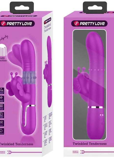 MULTIFUNKTIONS-RABBIT-VIBRATOR 4 IN 1 SCHMETTERLING - FUCHSIA - Rabbit-Vibratoren