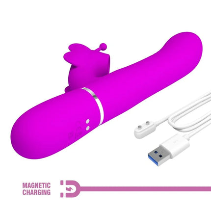 MULTIFUNKTIONS-RABBIT-VIBRATOR 4 IN 1 SCHMETTERLING - FUCHSIA - Rabbit-Vibratoren