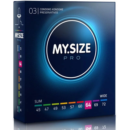 MY SIZE PRO Kondome – 45 bis 72 mm (3/10/36/80 Einheiten) - 64 MM / 3 - Kondome