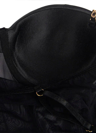 Mystique Noir - Eleganter Body mit Kettenträgern - Bodys