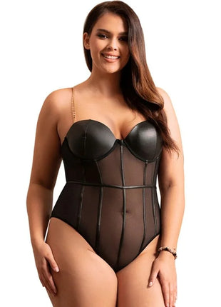 Mystique Noir - Eleganter Body mit Kettenträgern - Bodys