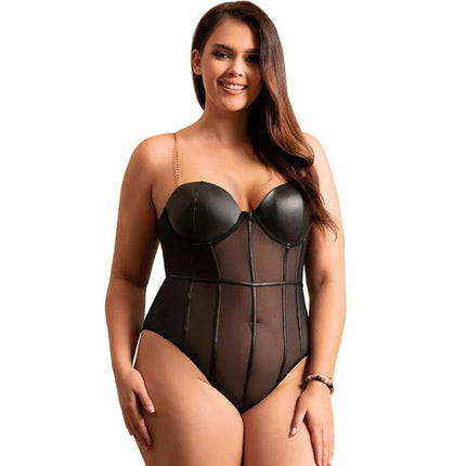 Mystique Noir - Eleganter Body mit Kettenträgern - Bodys