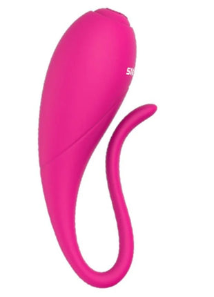 Vibrant pink silikon vibrator von nalone namens coco mit schlankem, gebogenem design und kleinem logo oben