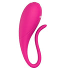 Vibrant pink silikon vibrator von nalone namens coco mit schlankem, gebogenem design und kleinem logo oben