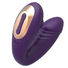 Leah wiederaufladbarer tragbarer stimulator von knaalone in lila und gold mit ergonomischem design