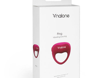 Nalone vibrierender liebe rosa vibrationsring magentafarben mit glattem design und dezentem logo embossing
