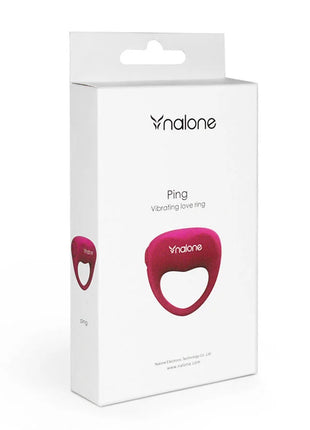 Nalone vibrierender liebe rosa vibrationsring magentafarben mit glattem design und dezentem logo embossing