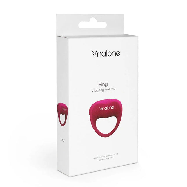 Nalone vibrierender liebe rosa vibrationsring magentafarben mit glattem design und dezentem logo embossing