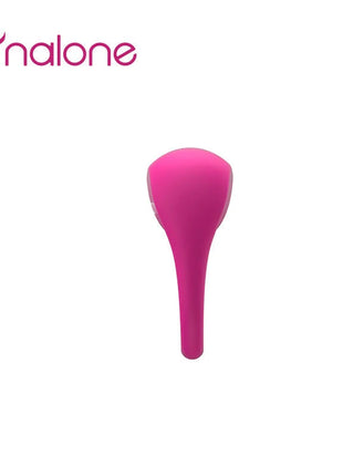 Nalone vibrierender liebe rosa vibrationsring aus pinkem silikon mit glatten, abgerundeten konturen und konischem griff