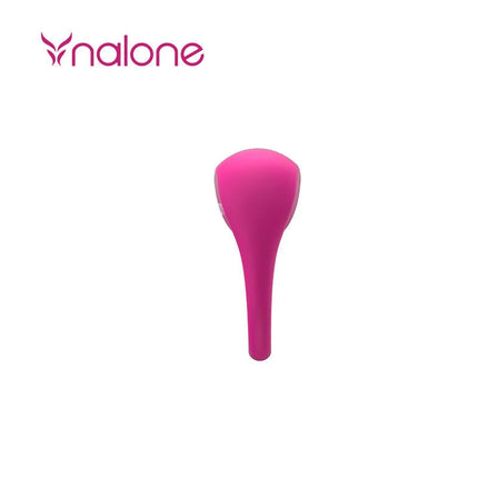Nalone vibrierender liebe rosa vibrationsring aus pinkem silikon mit glatten, abgerundeten konturen und konischem griff