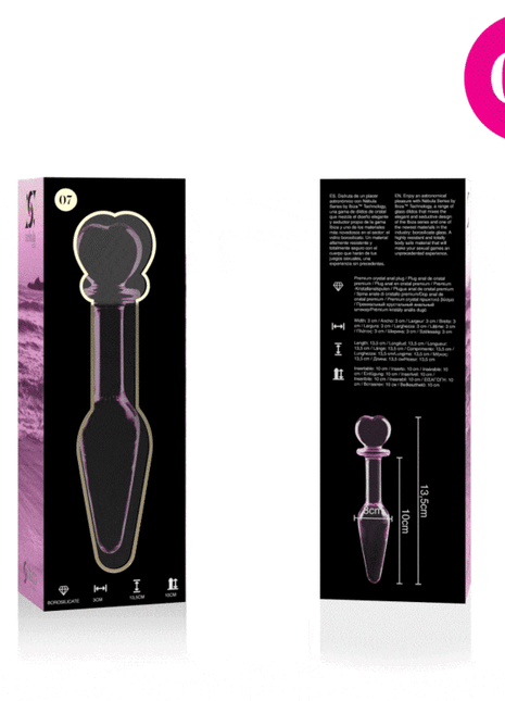 NEBULA SERIES BY IBIZA - MODEL 7 ANALPLUG BOROSILIKATGLAS KLAR 13.5 CM -O- 3 CM - Analplug