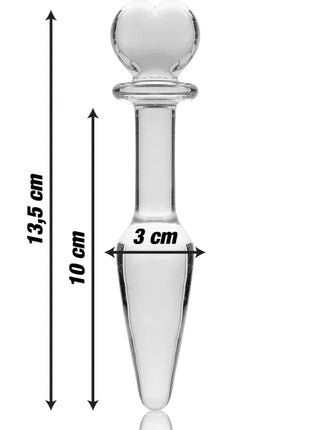 NEBULA SERIES BY IBIZA - MODEL 7 ANALPLUG BOROSILIKATGLAS KLAR 13.5 CM -O- 3 CM - Analplug