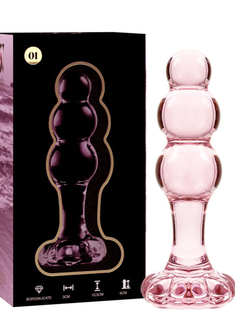 NEBULA SERIES BY IBIZA - MODELL 1 STECKER BOROSILIKATGLAS TRANSPARENT 10.5 CM -O- 3 CM - Analplug